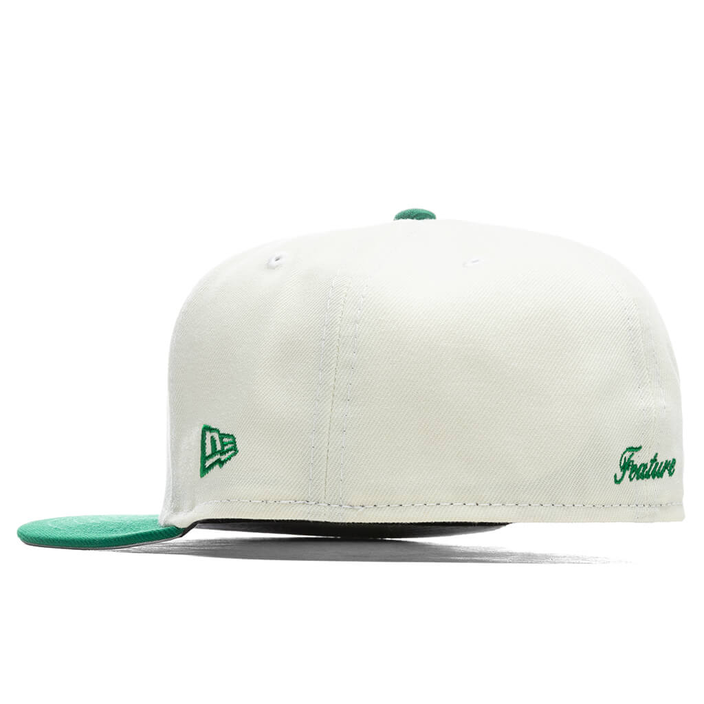 OE Fitted Cap - Off-White/Kelly Green