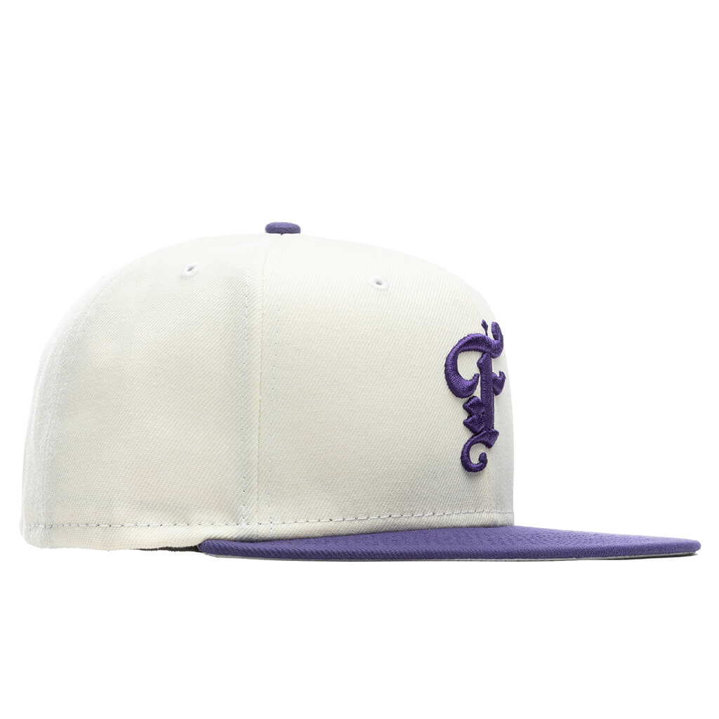 OE Fitted Cap - Off-White/New Orchid
