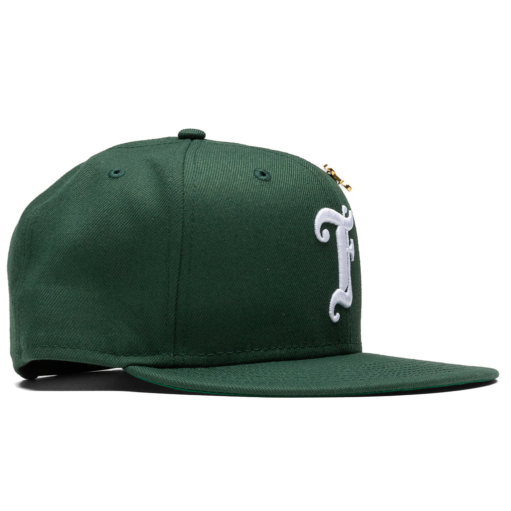 Old English F Snapback Hat w/ Pin - Cilantro Green