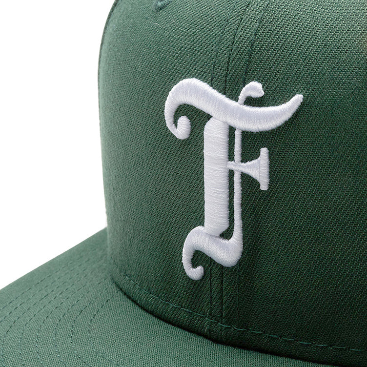 Old English F Snapback Hat w/ Pin - Cilantro Green