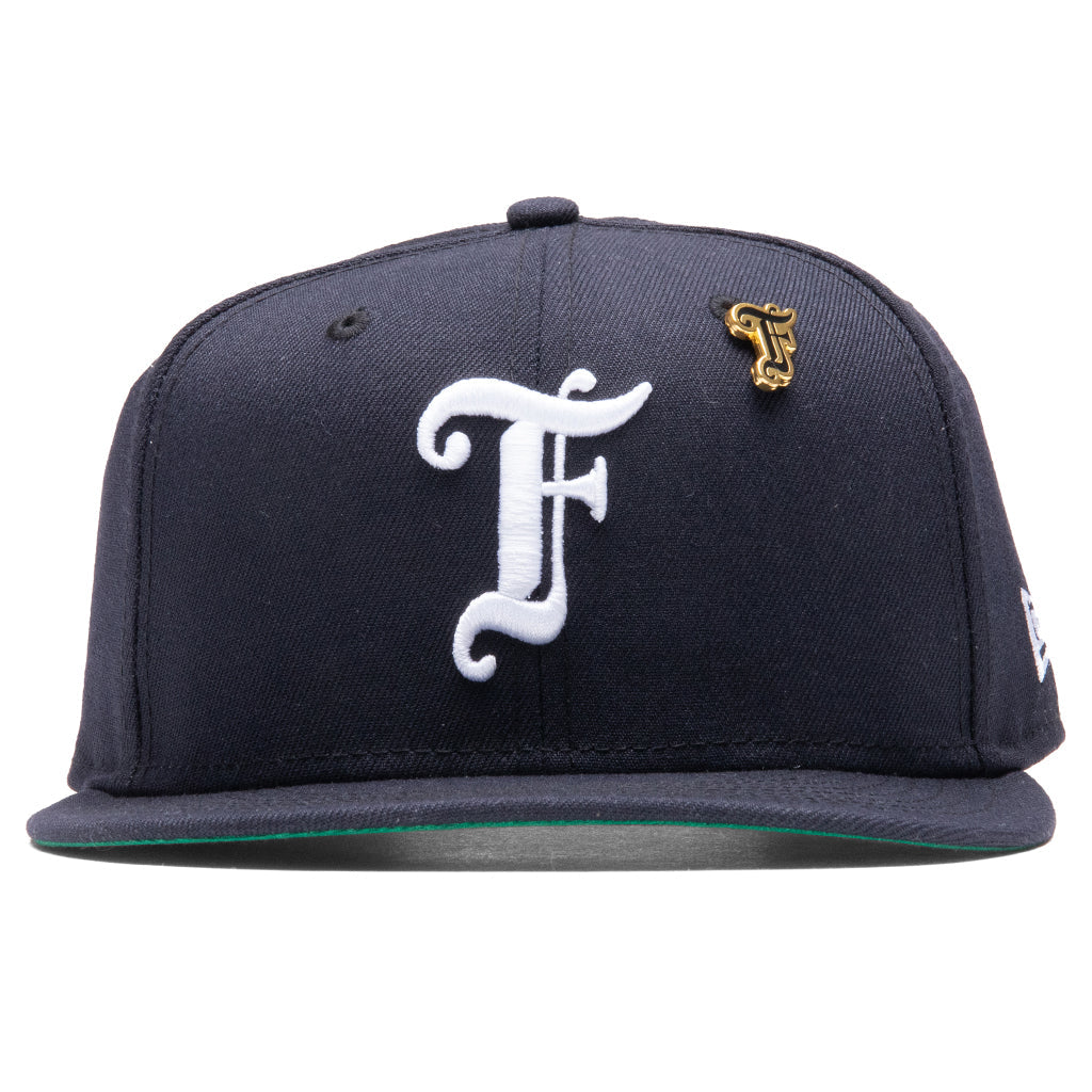 Old English F Snapback Hat w/ Pin - Navy