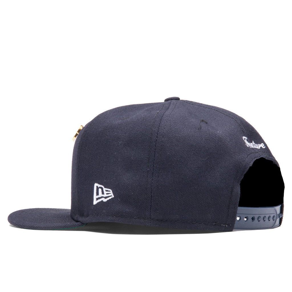 Old English F Snapback Hat w/ Pin - Navy