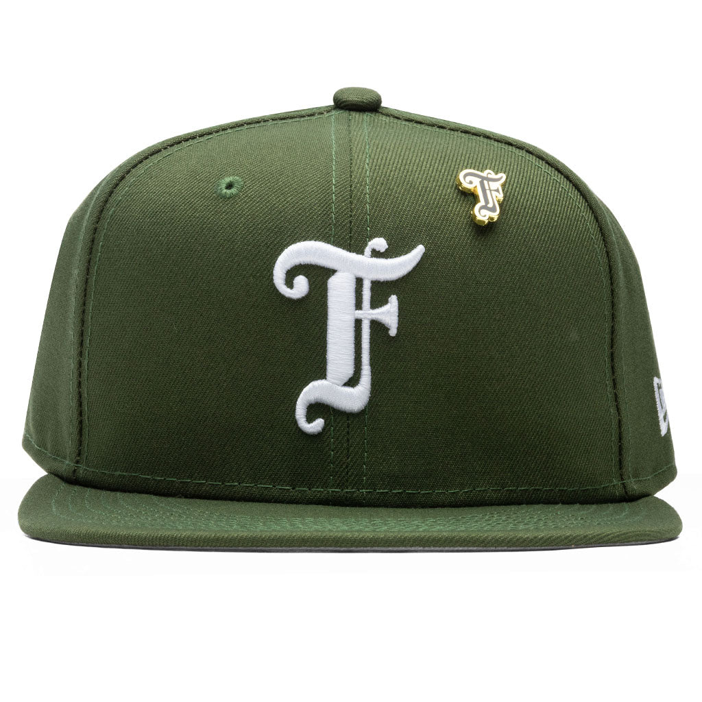 Old English F Snapback Hat w/ Pin - Rifle Green