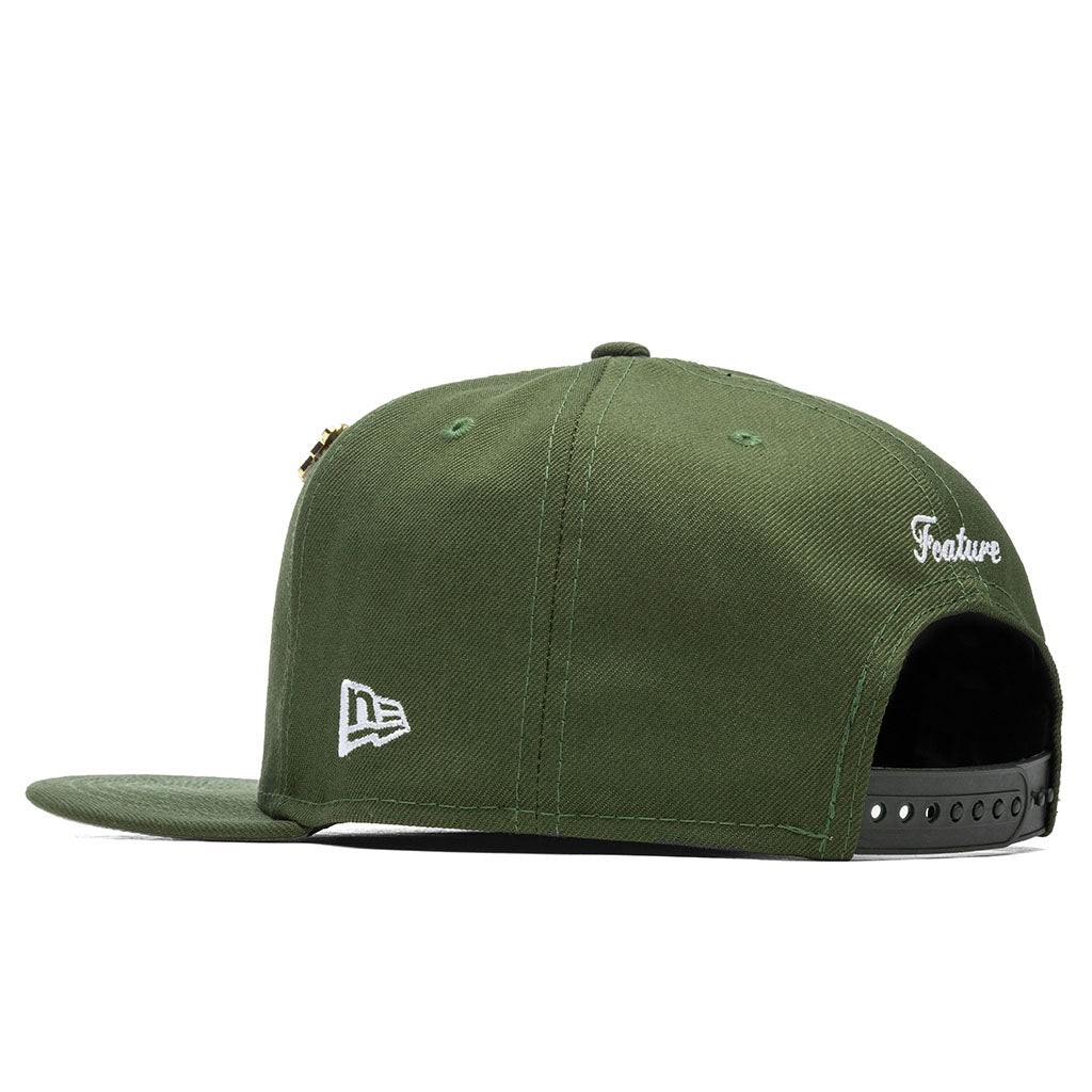 Old English F Snapback Hat w/ Pin - Rifle Green