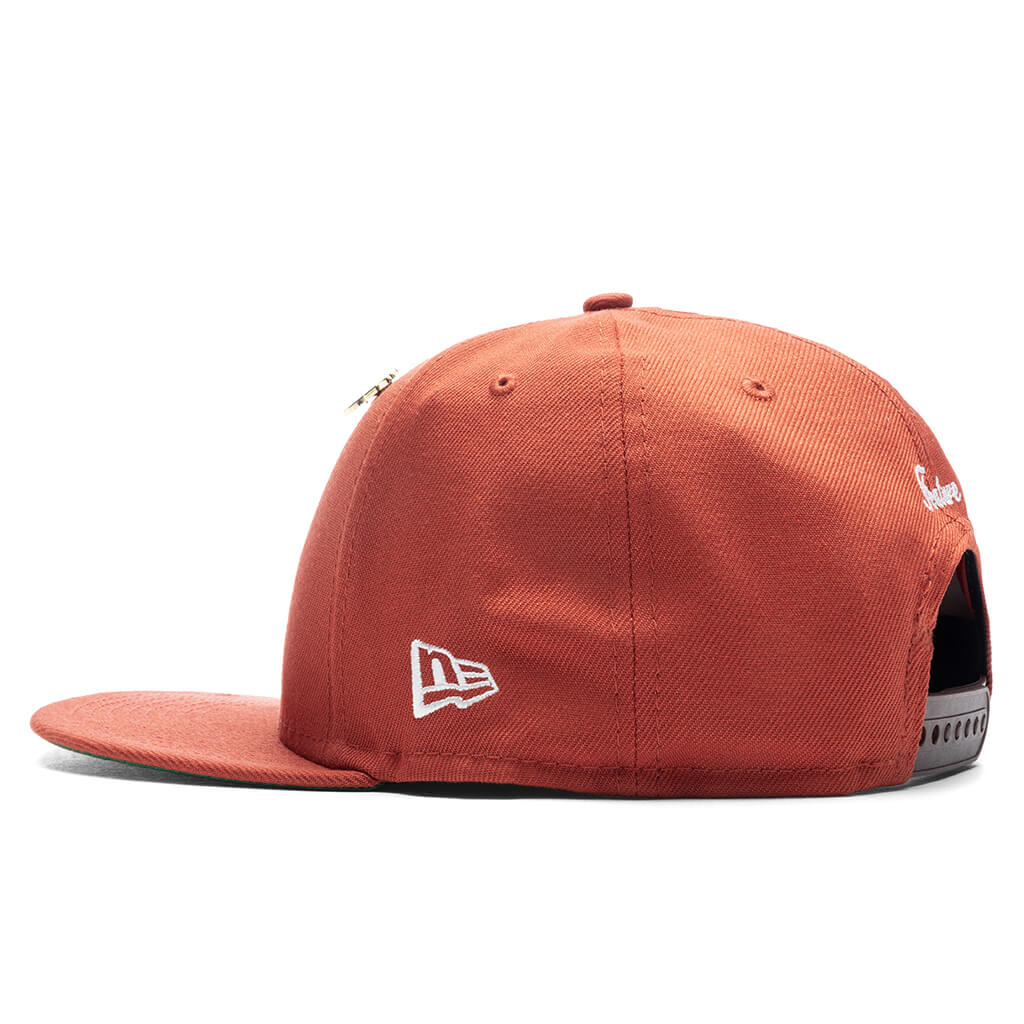 Old English F Snapback Hat w/ Pin - Rust