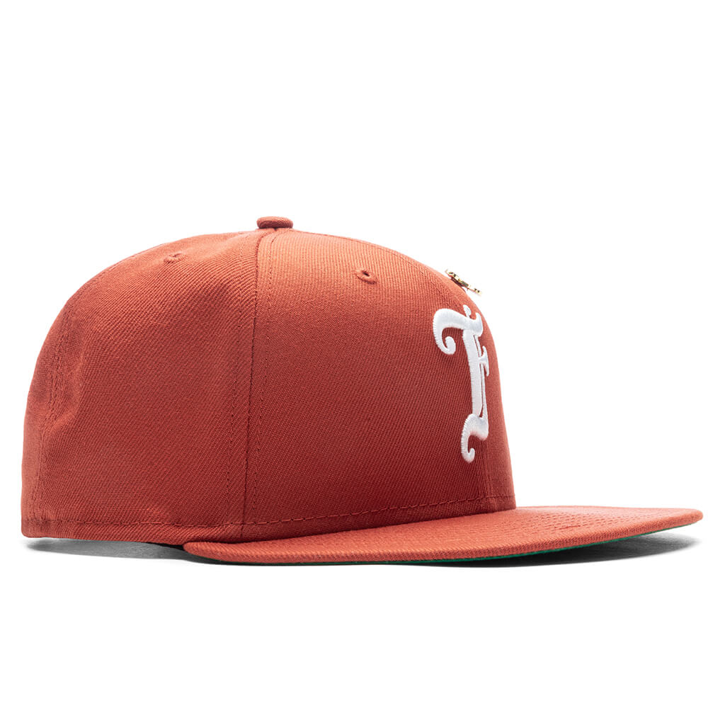 Old English F Snapback Hat w/ Pin - Rust