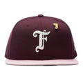 Old English F Snapback - Cardinal/Pink