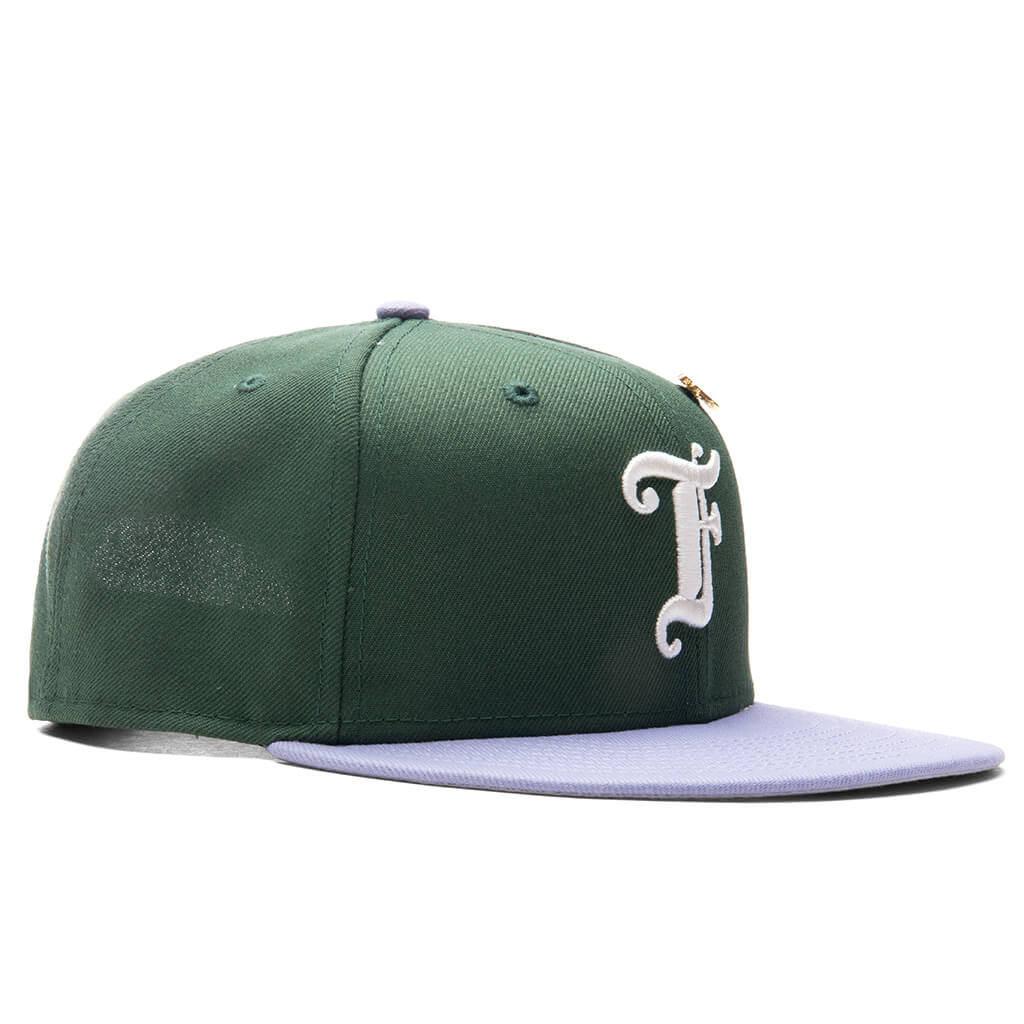 Old English F Snapback Hat w/ Pin - Cilantro/Lavender
