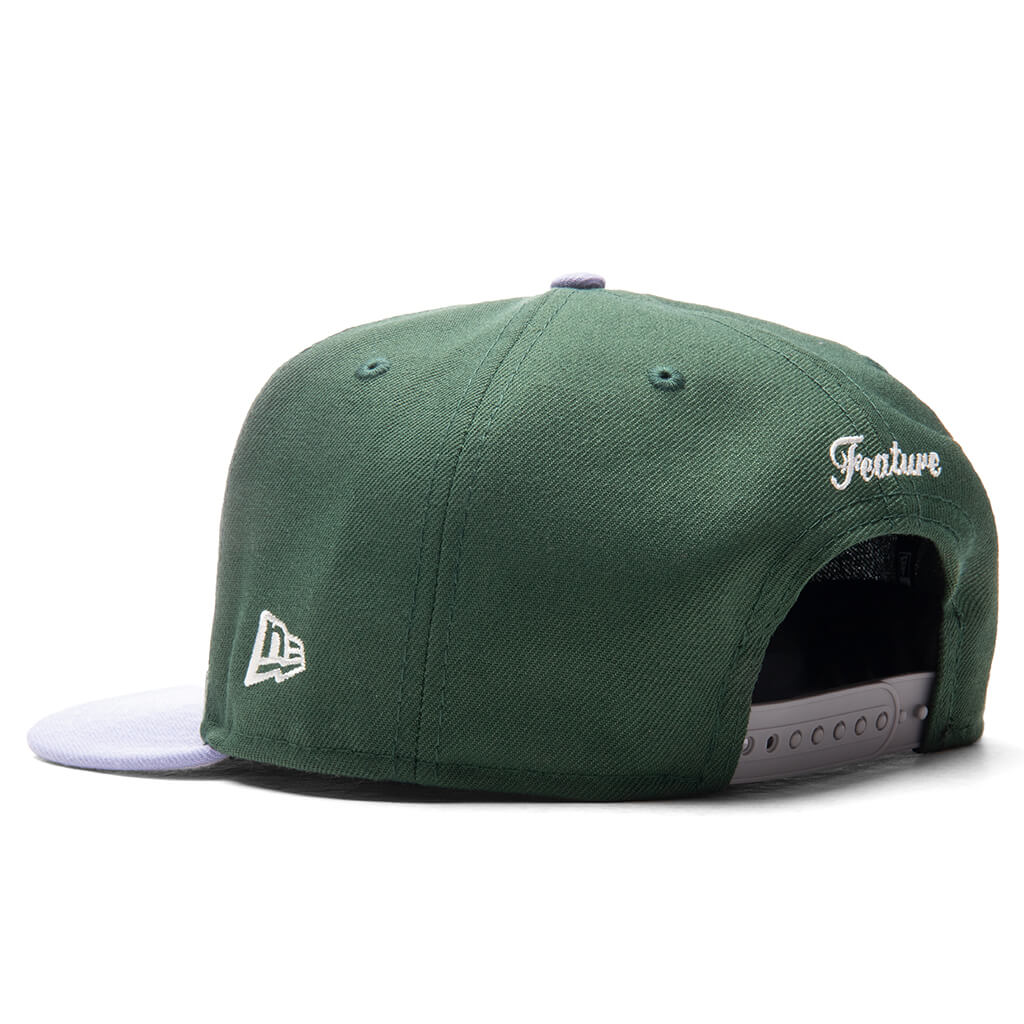Old English F Snapback Hat w/ Pin - Cilantro/Lavender