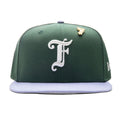 Old English F Snapback Hat w/ Pin - Cilantro/Lavender
