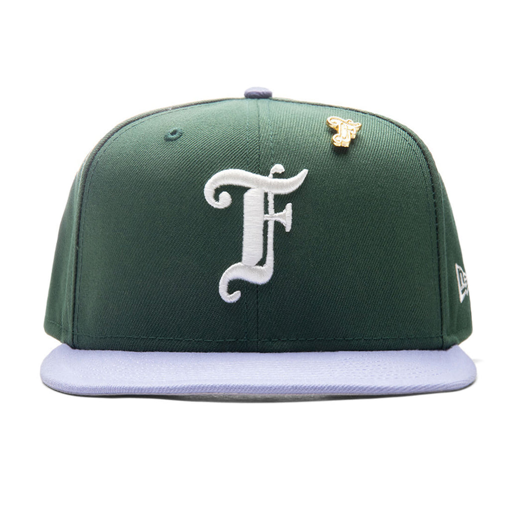 Old English F Snapback Hat w/ Pin - Cilantro/Lavender