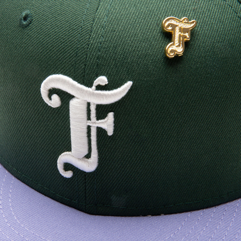 Old English F Snapback Hat w/ Pin - Cilantro/Lavender