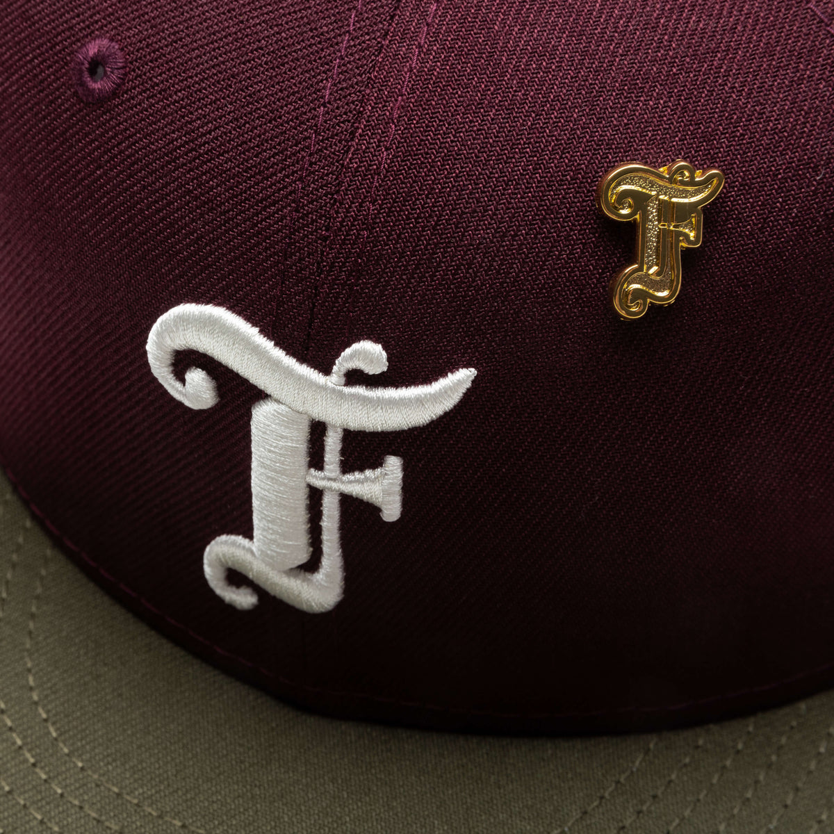 Old English F Snapback - Maroon/New Olive