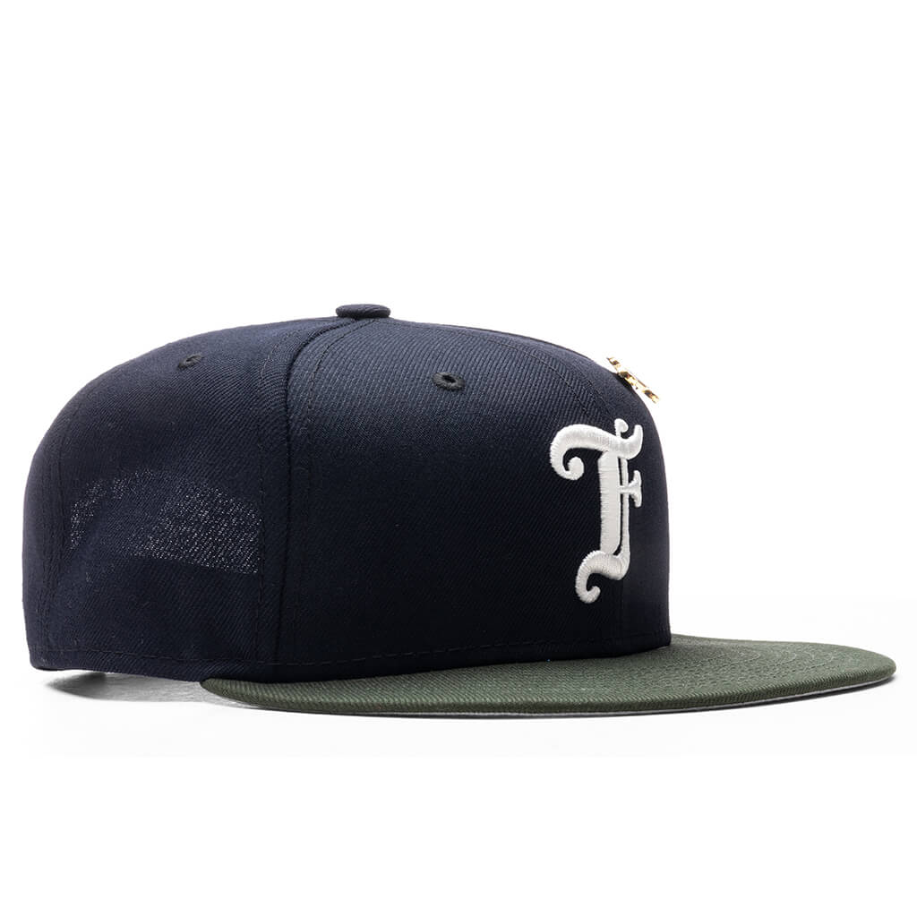 Old English F Snapback - Navy/Seaweed