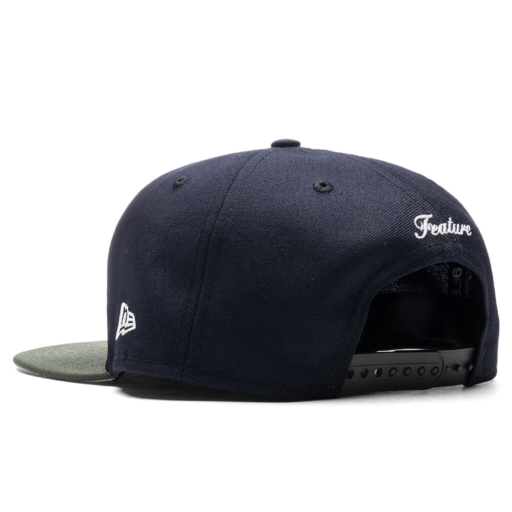Old English F Snapback - Navy/Seaweed