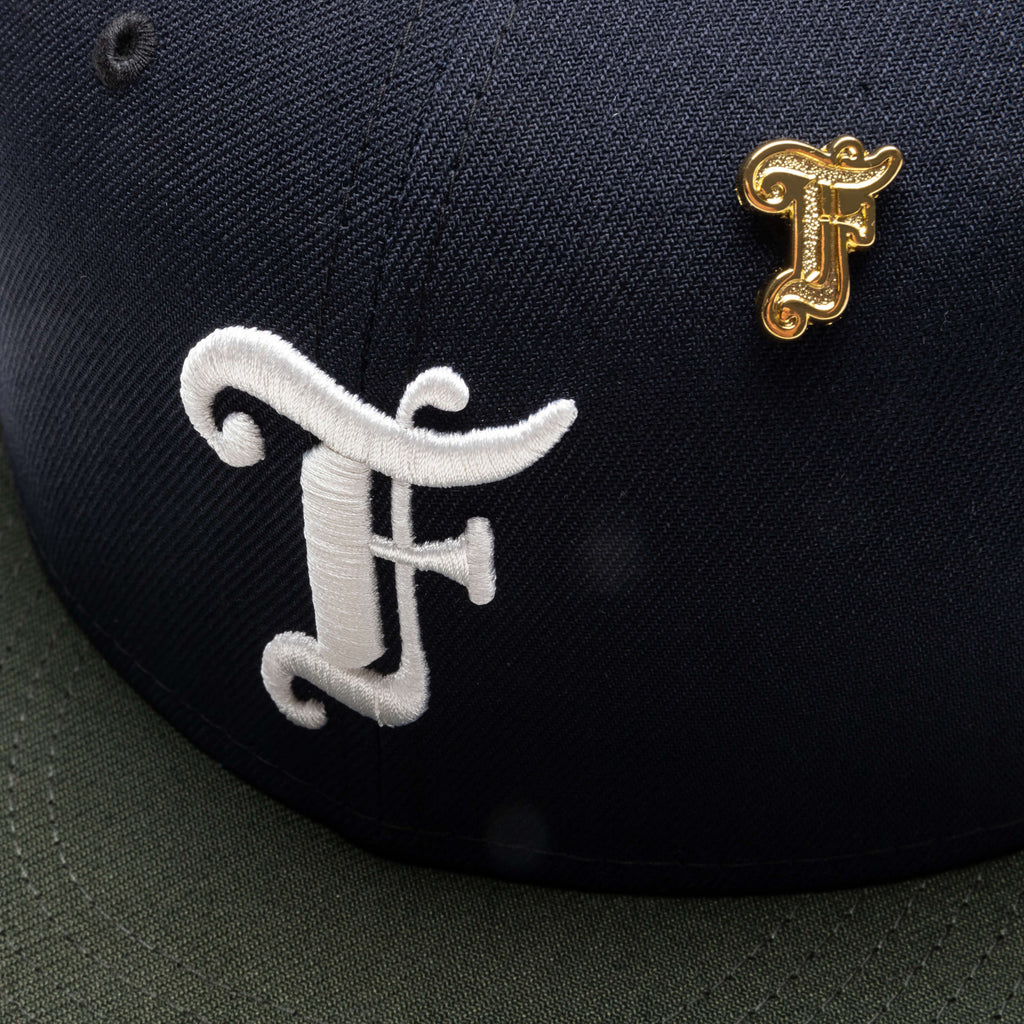Old English F Snapback - Navy/Seaweed