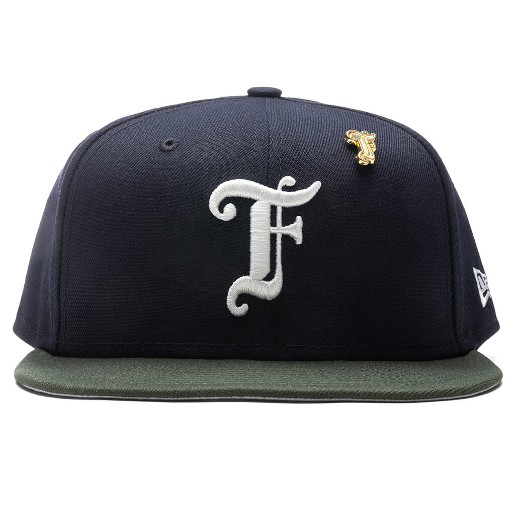 Old English F Snapback - Navy/Seaweed