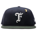 Old English F Snapback - Navy/Seaweed