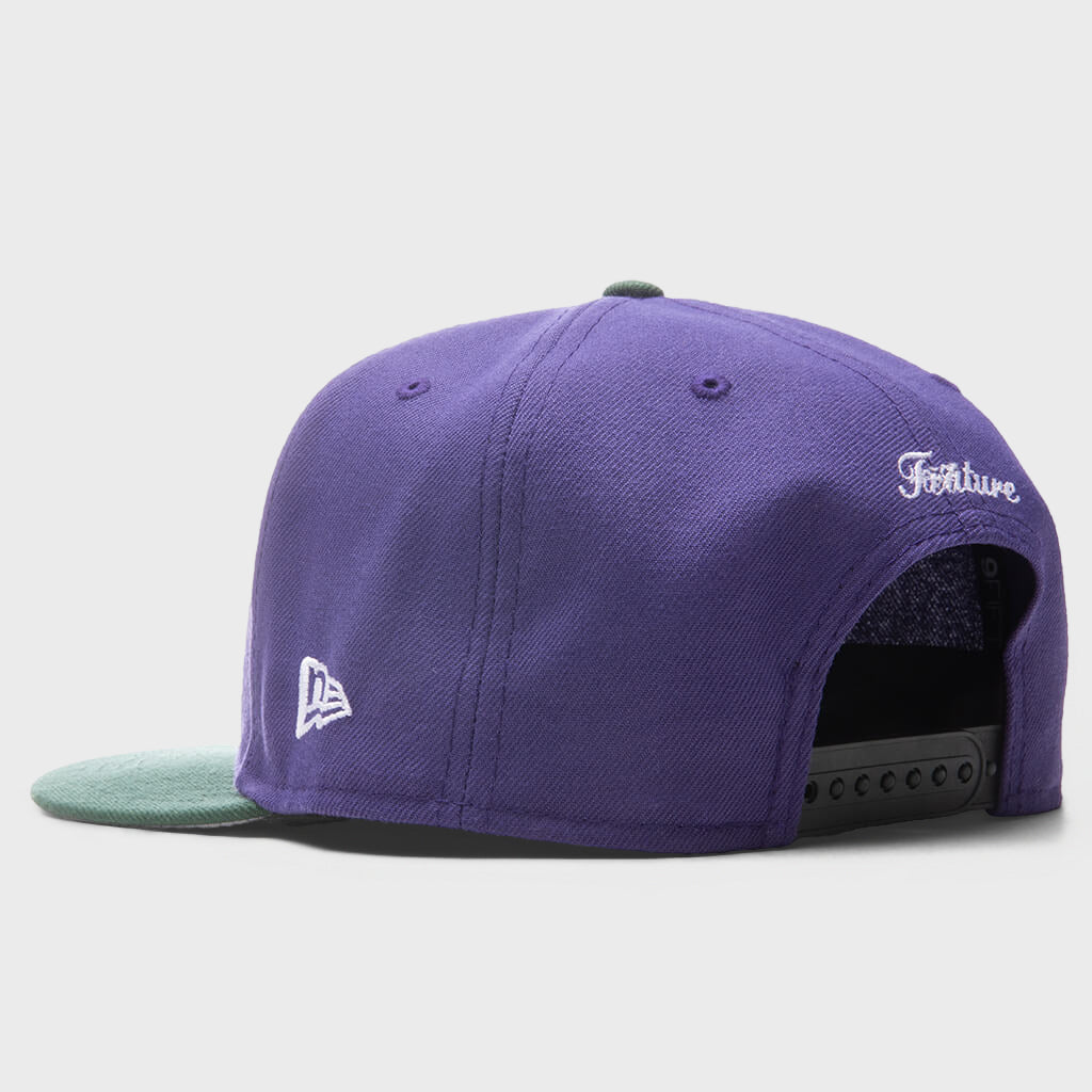 Old English F Snapback - New Orchid/Cilantro