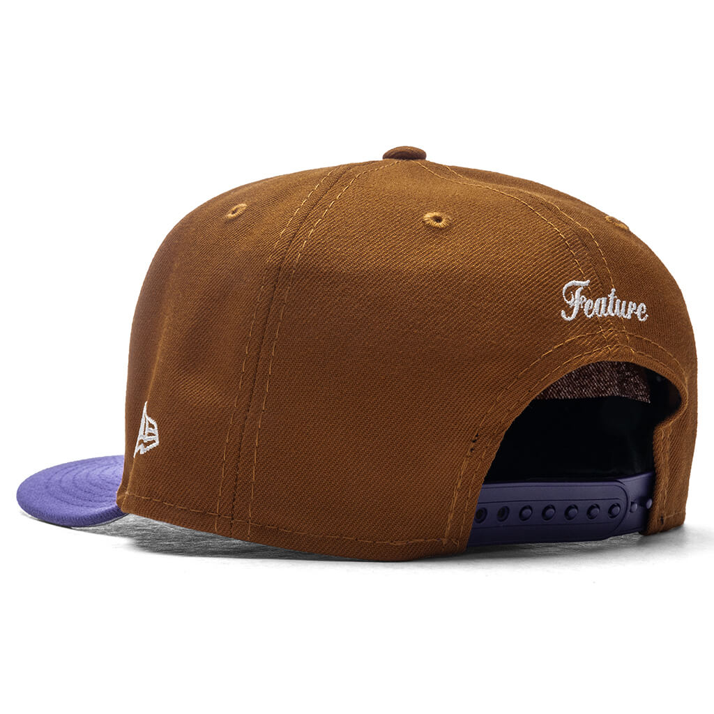 Old English F Snapback - Peanut/New Orchid