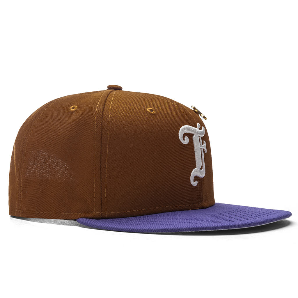 Old English F Snapback - Peanut/New Orchid