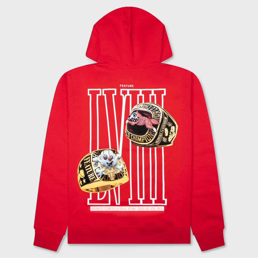 Rings Hoodie - Tomato Red