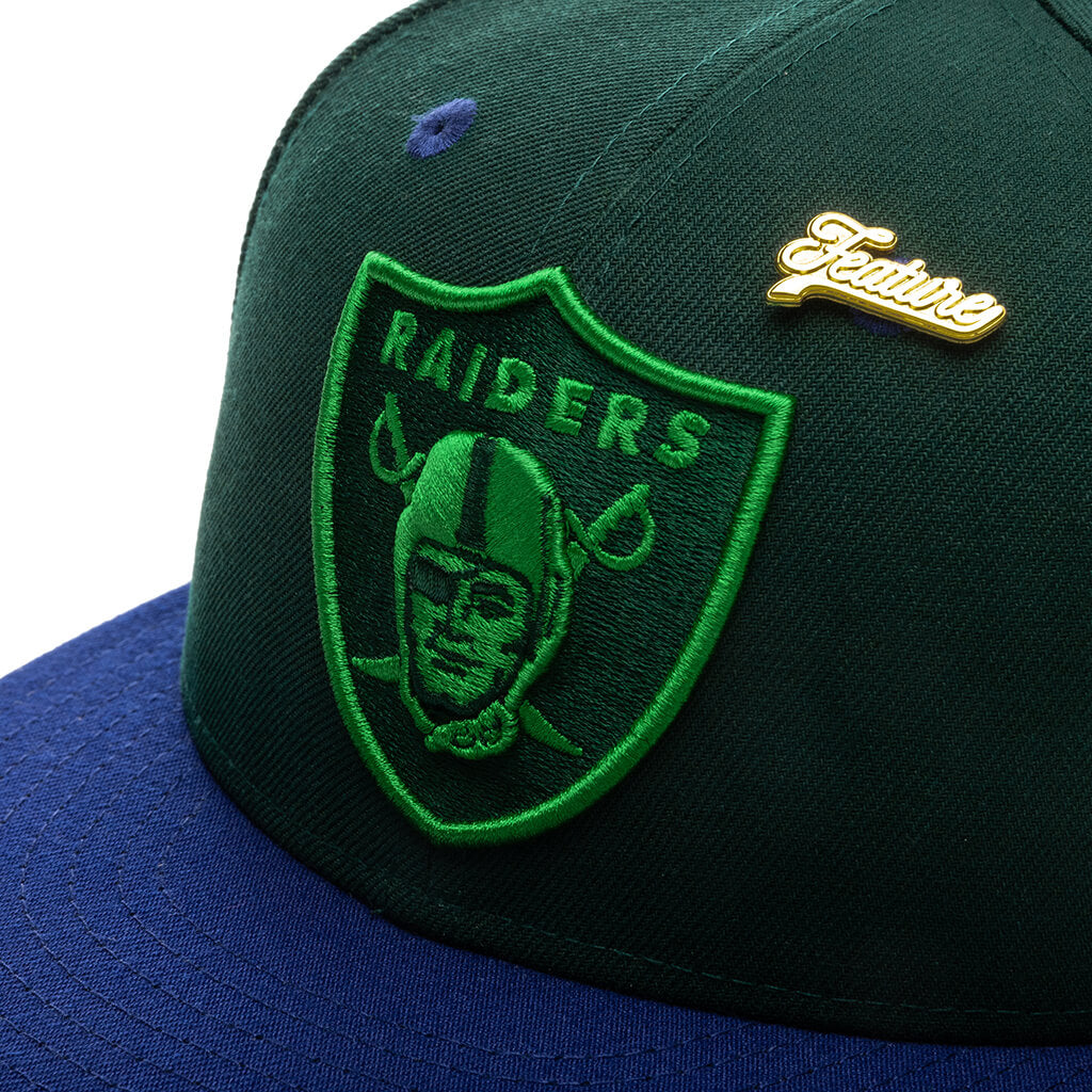 "Timepiece" Las Vegas Raiders Fitted - Green/Royal