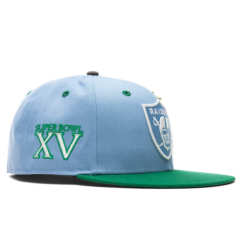 "Earth" Las Vegas Raiders Fitted - Birdseye Blue/Kelly Green