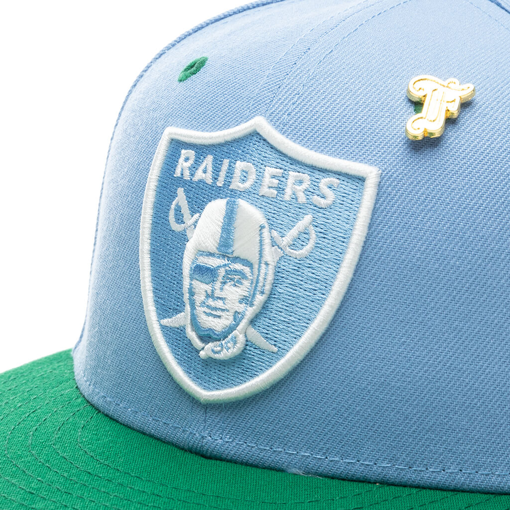 "Earth" Las Vegas Raiders Fitted - Birdseye Blue/Kelly Green