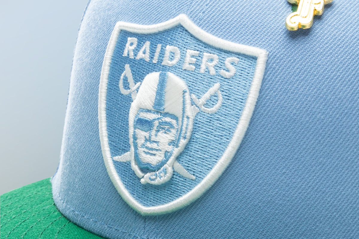 "Earth" Las Vegas Raiders Fitted - Birdseye Blue/Kelly Green