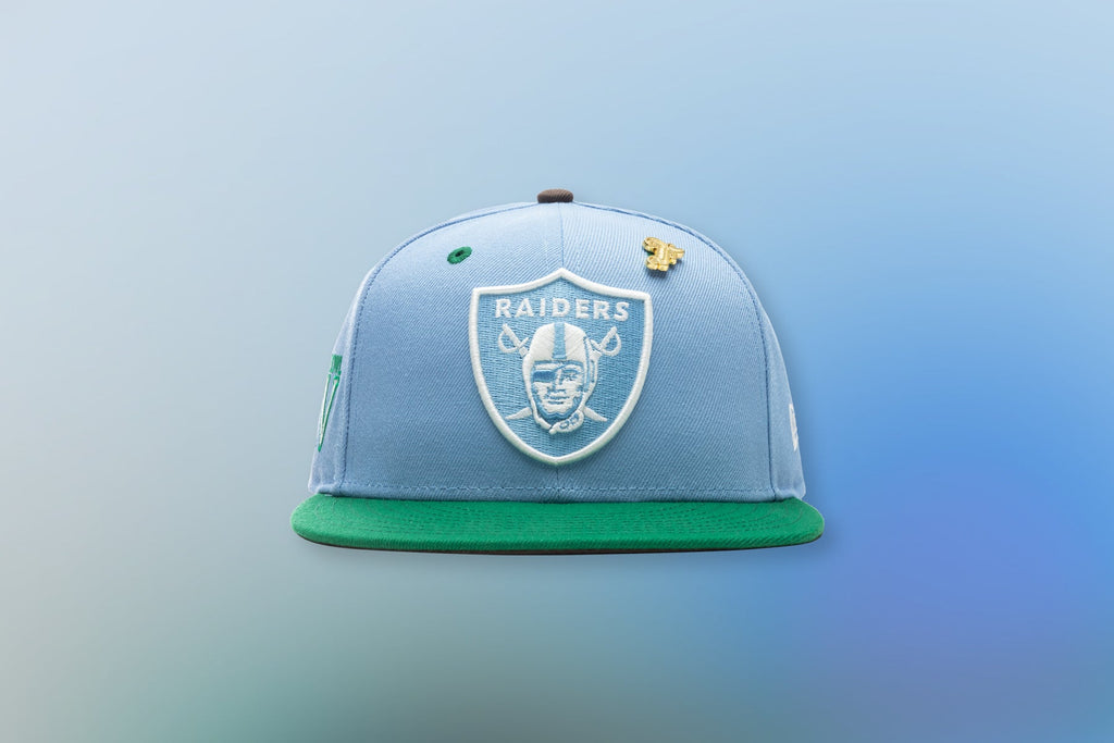 "Earth" Las Vegas Raiders Fitted - Birdseye Blue/Kelly Green