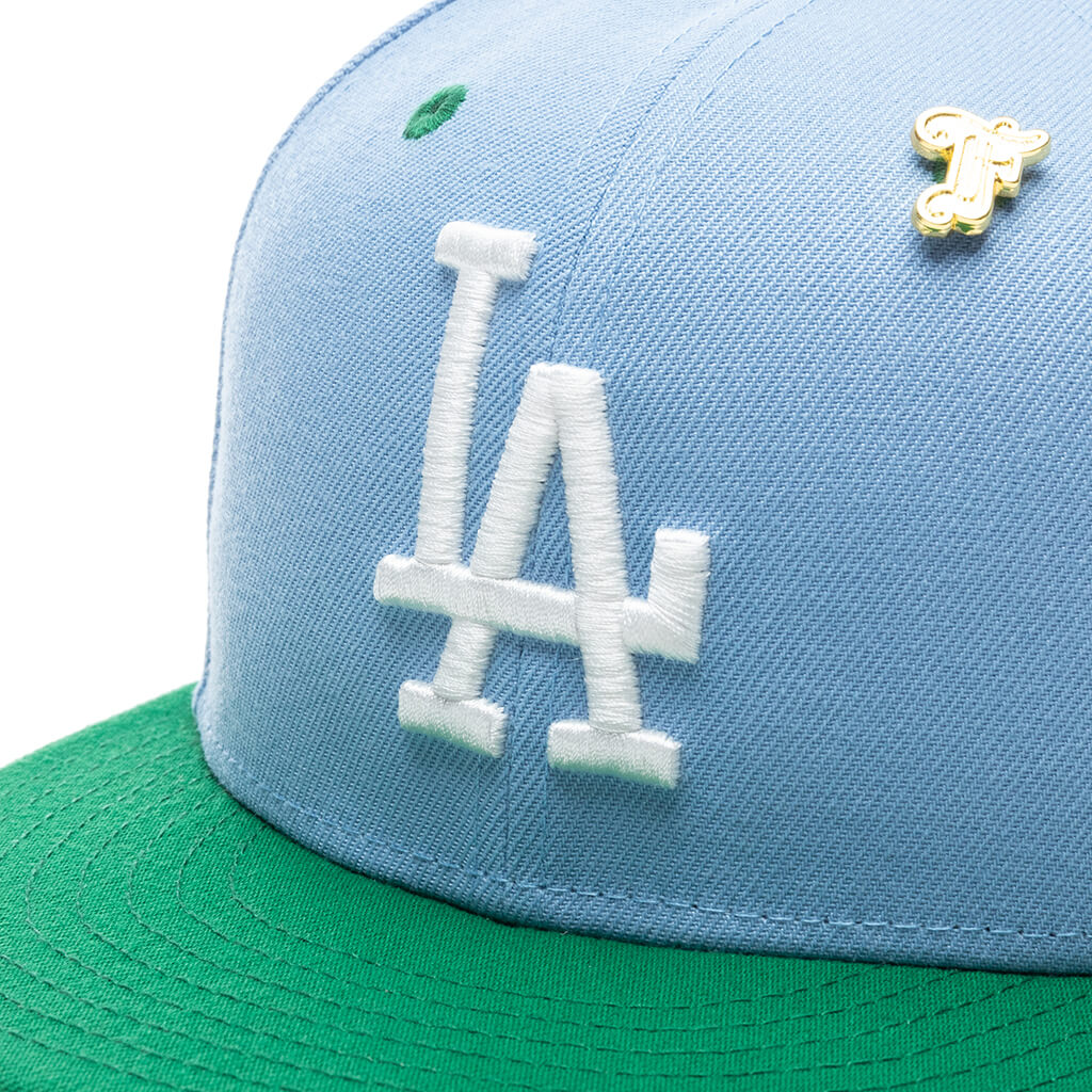 "Earth" Los Angeles Dodgers Fitted - Birdseye Blue/Kelly Green