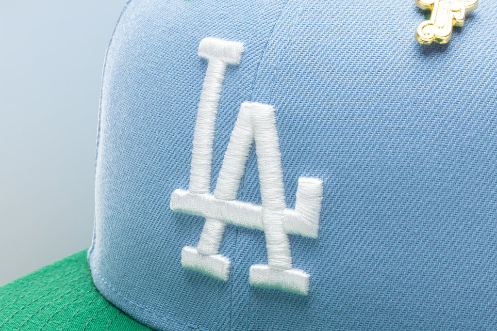 "Earth" Los Angeles Dodgers Fitted - Birdseye Blue/Kelly Green