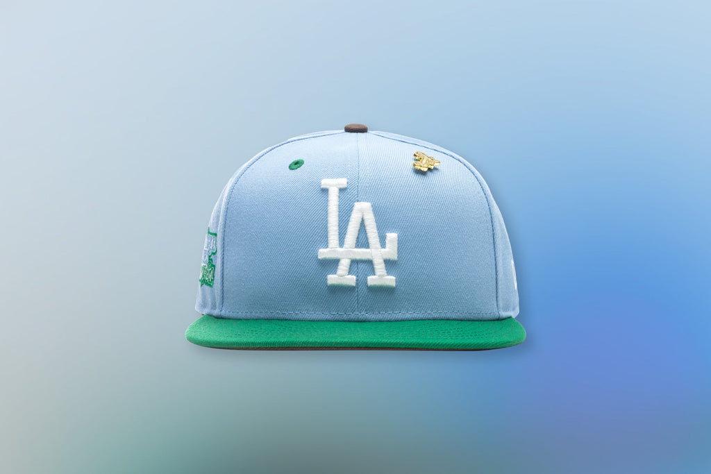 "Earth" Los Angeles Dodgers Fitted - Birdseye Blue/Kelly Green