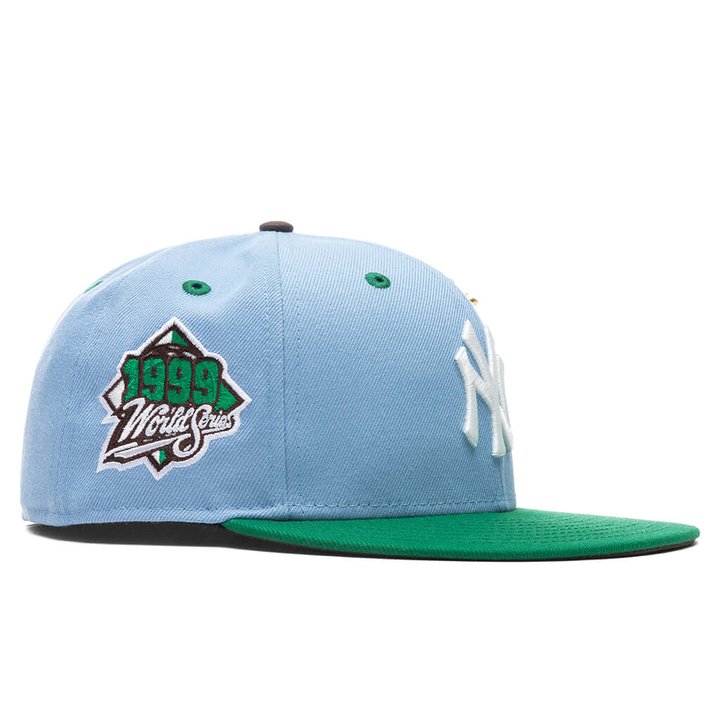"Earth" New York Yankee's Fitted - Birdseye Blue/Kelly Green
