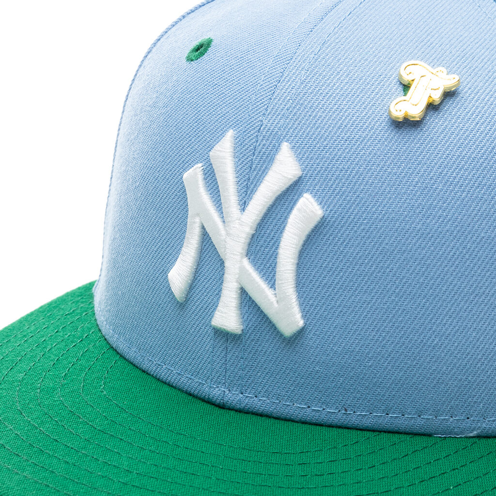"Earth" New York Yankee's Fitted - Birdseye Blue/Kelly Green