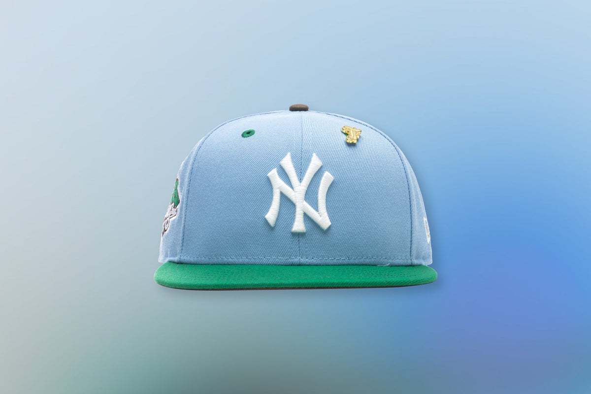 "Earth" New York Yankee's Fitted - Birdseye Blue/Kelly Green