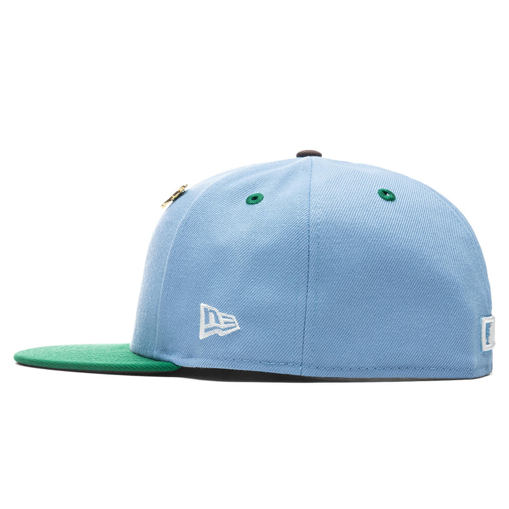 "Earth" Oakland Athletic's Fitted - Birdseye Blue/Kelly Green
