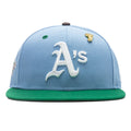 "Earth" Oakland Athletic's Fitted - Birdseye Blue/Kelly Green