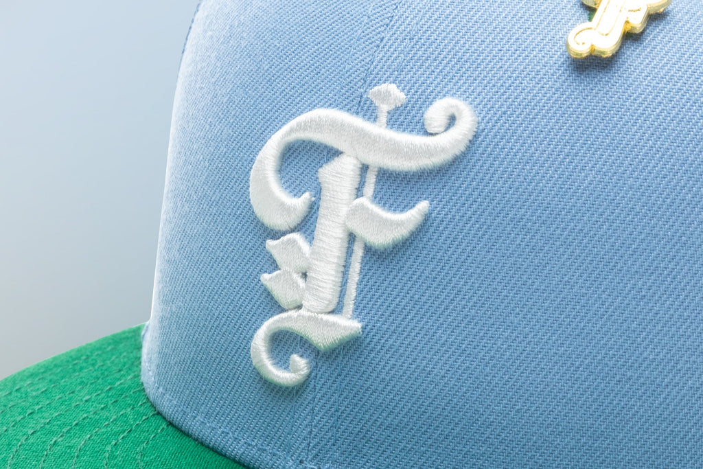 "Earth" OE Fitted - Birdseye Blue/Kelly Green