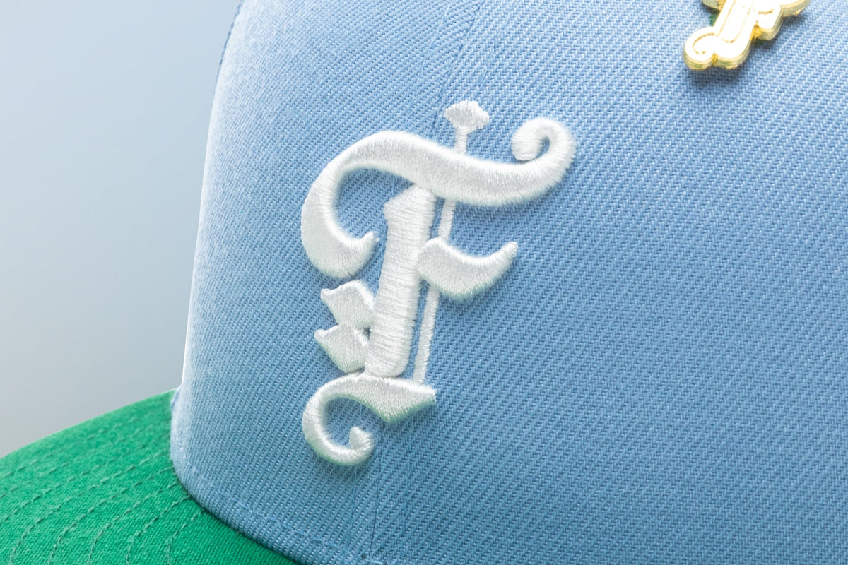 "Earth" OE Fitted - Birdseye Blue/Kelly Green