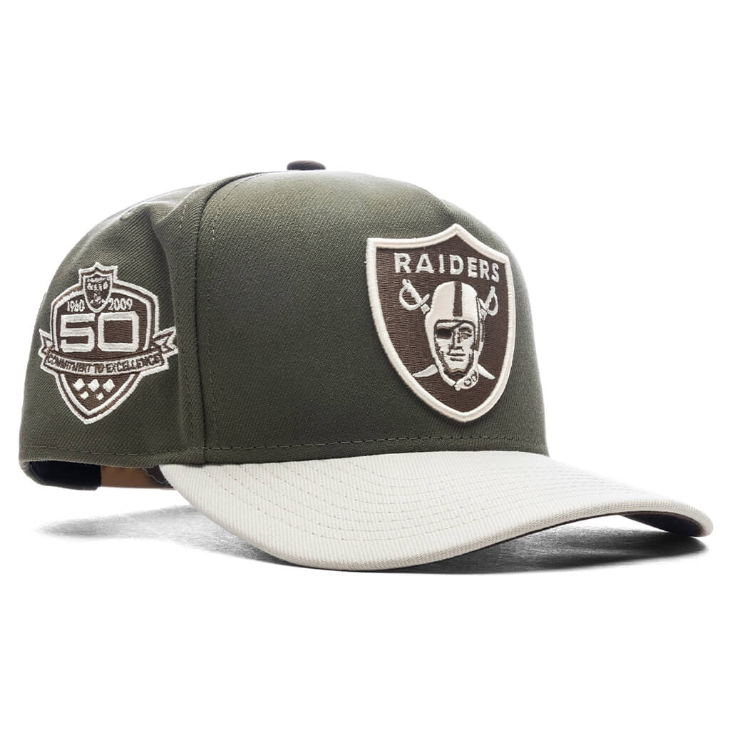 9Fifty A-Frame Snapback Las Vegas Raiders - Olive/Stone