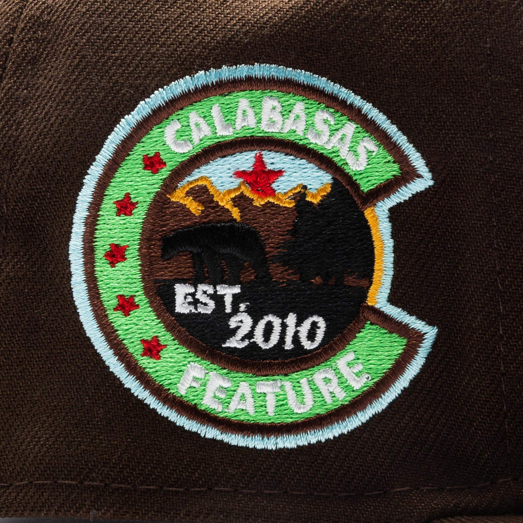 Old English Calabasas Snapback - Brown/Sky