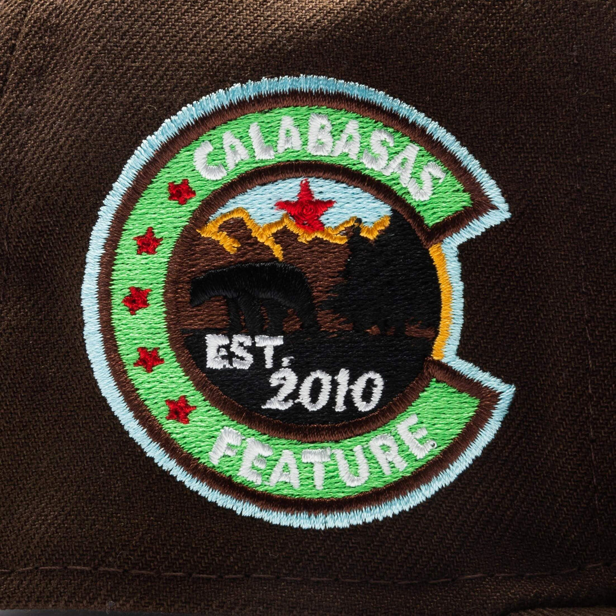Old English Calabasas Snapback - Brown/Sky