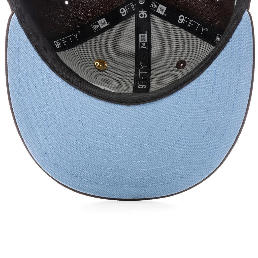 Old English Calabasas Snapback - Brown/Sky