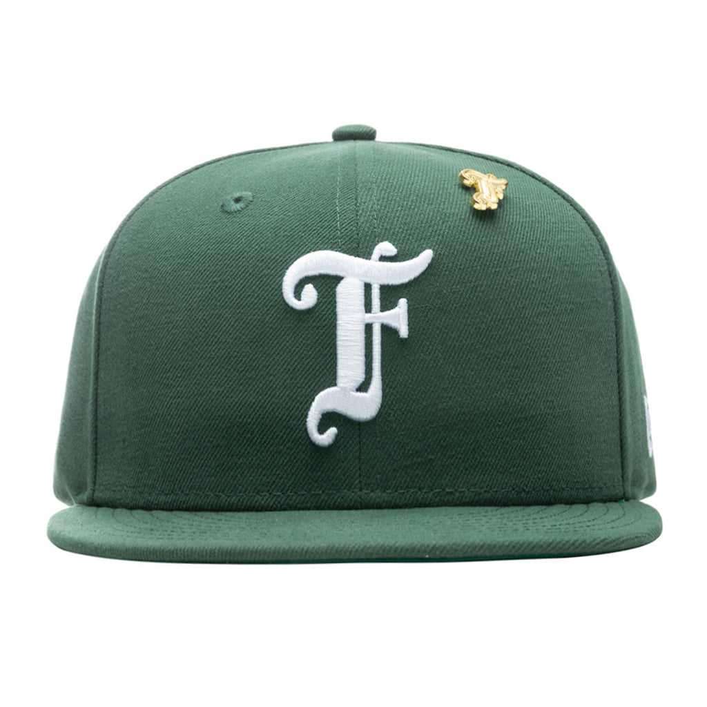 Old English F Snapback Hat w/ Pin - Cilantro Green