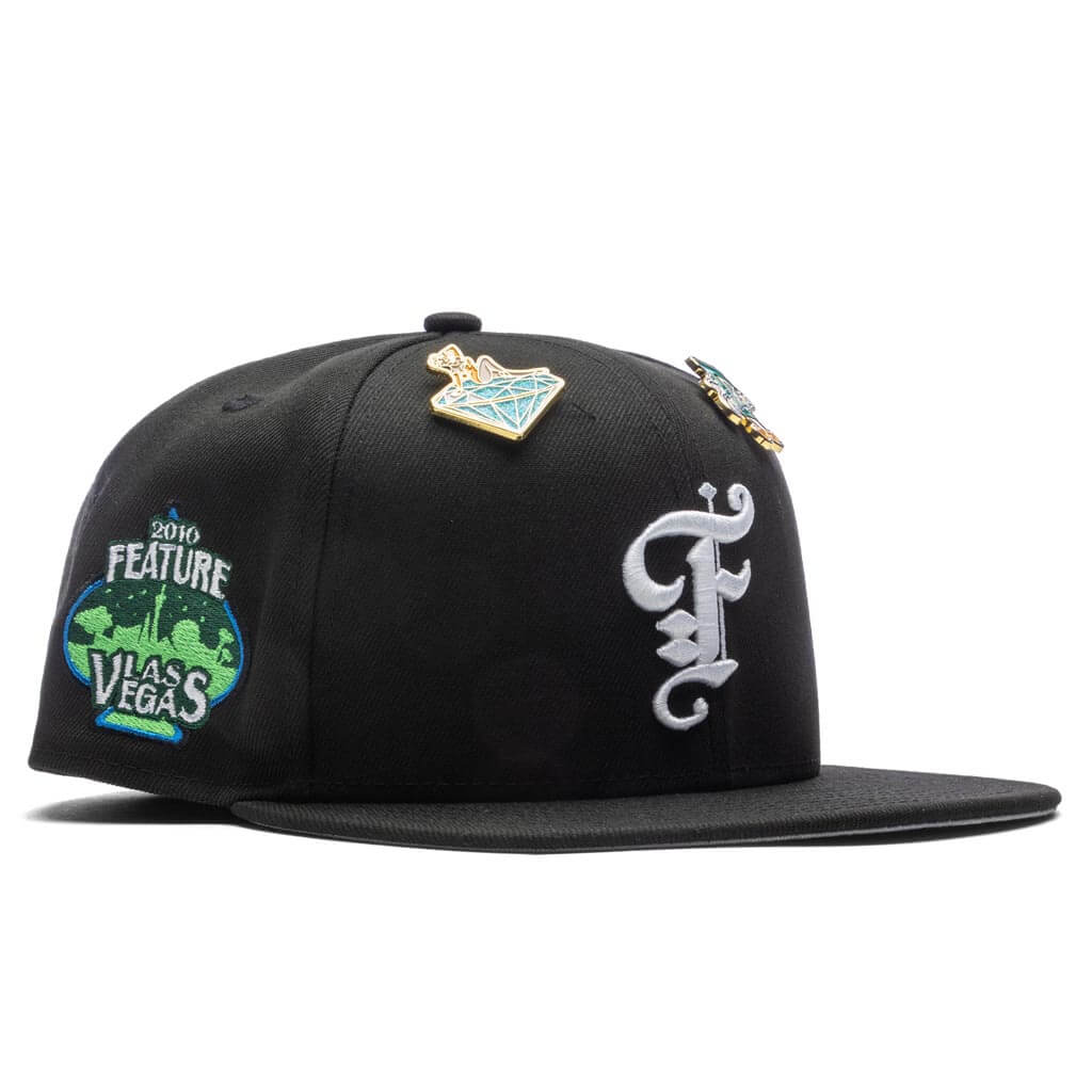Old English Las Vegas Fitted - Black/Snow Grey