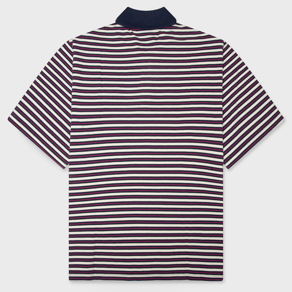 Flag Striper Polo Shirt - Purple Pink