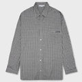 Flannel Button-Up Shirt - Black/White