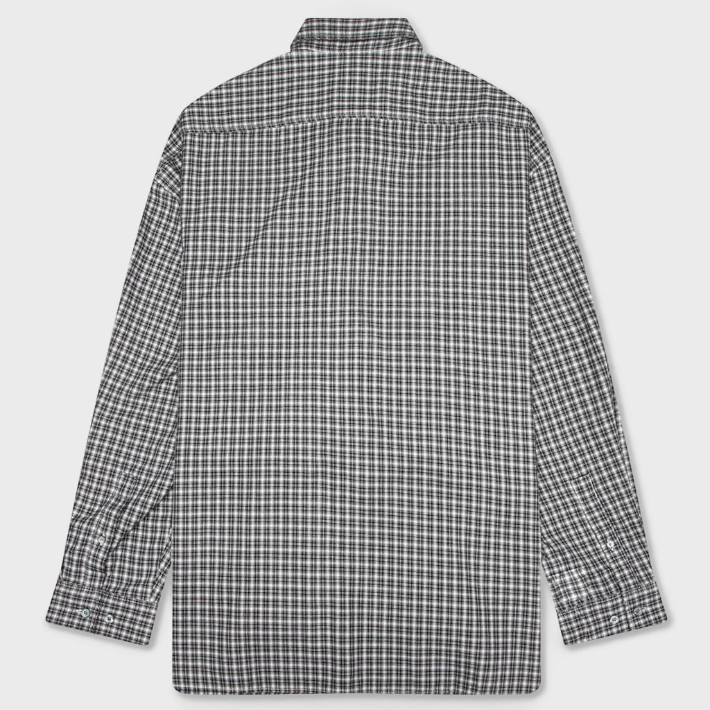 Flannel Button-Up Shirt - Black/White